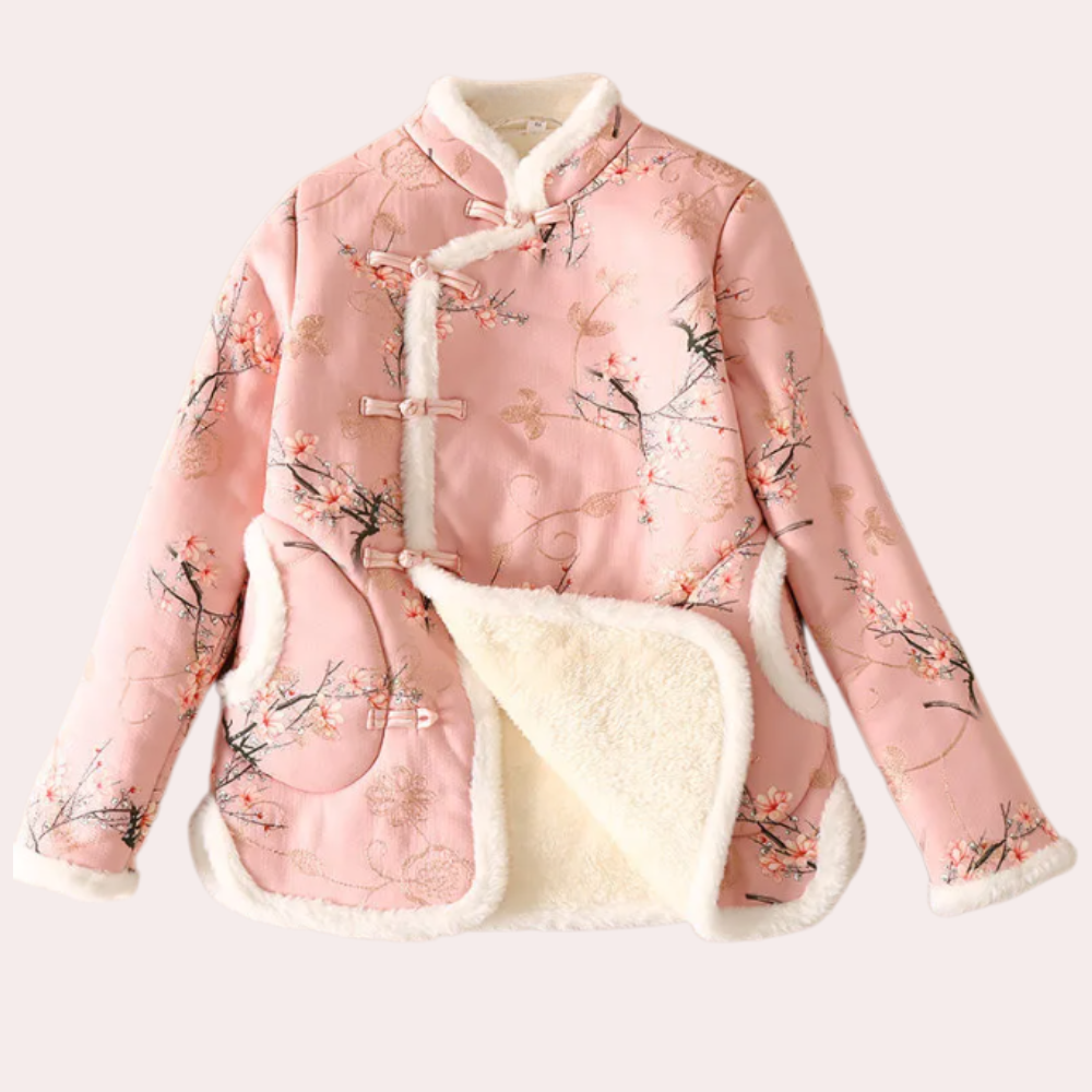 Frauen Winterjacke Blumenmuster Warm - IdealeKleiden