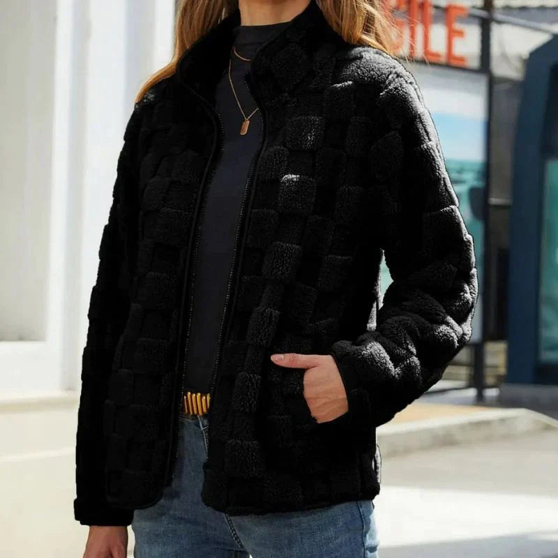 Doudoune à carreaux tendance pour femme