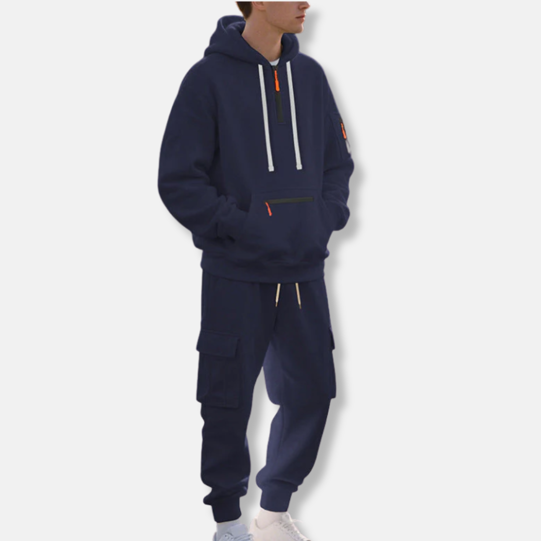 Survêtement confortable, Sweat à capuche, Pantalon cargo