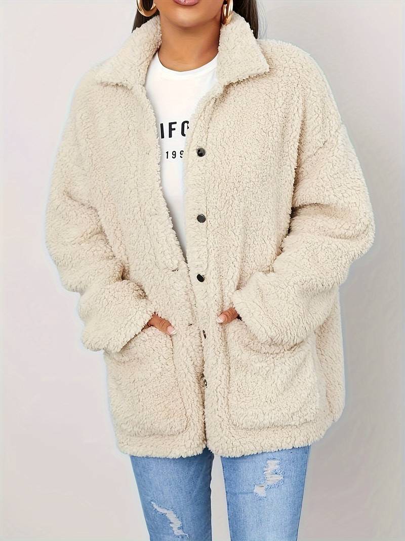 Teddy-Jacke Damen Stylisch Plüsch - IdealeKleiden