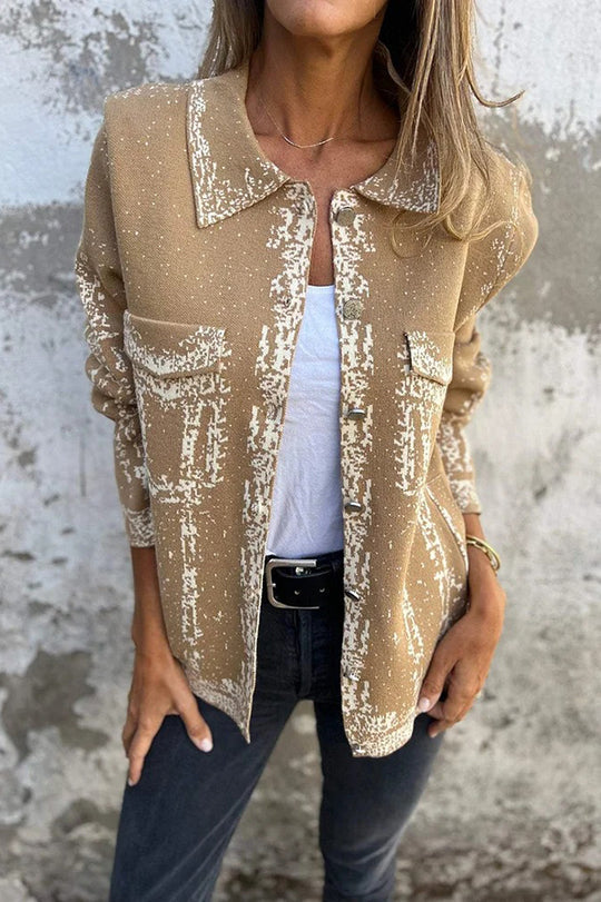 Blouson en cuir décontracté avec fermeture métallique
