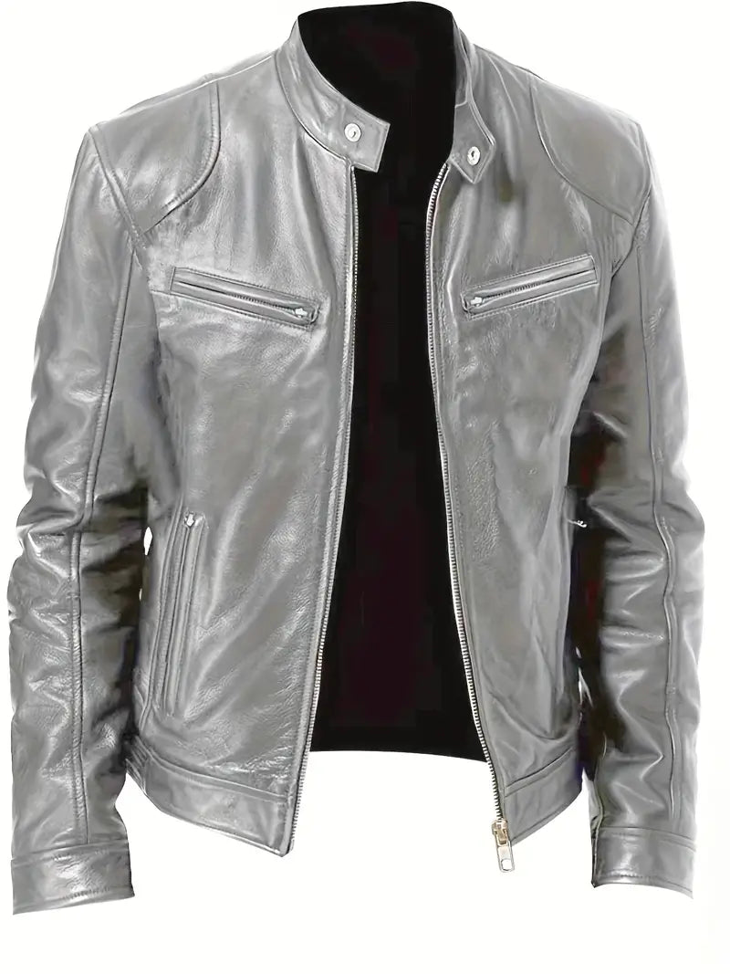 Blouson de moto en cuir pour hommes