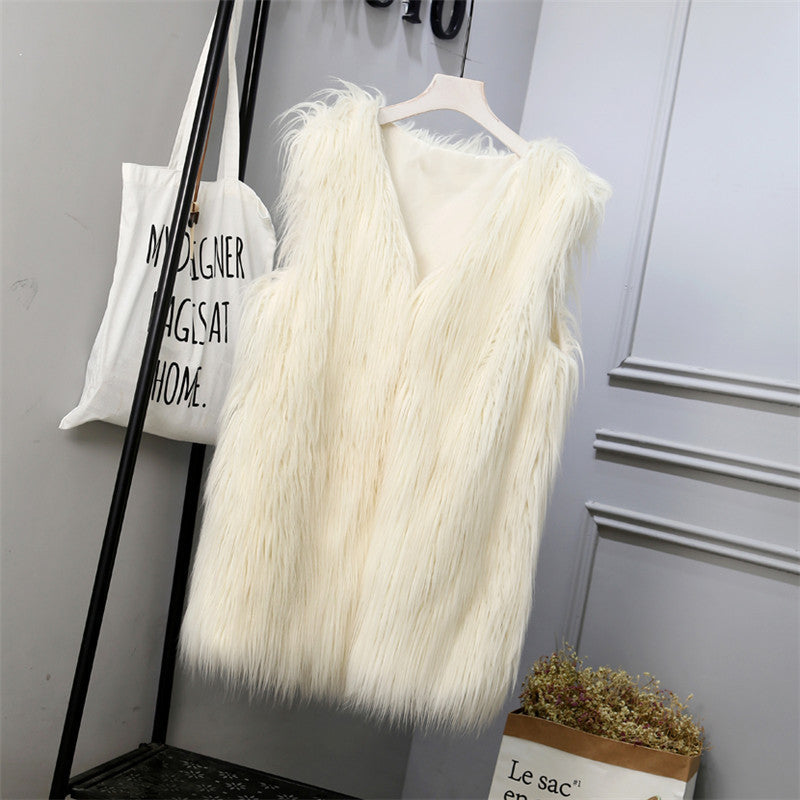 Gilet femme fausse fourrure oversize élégant