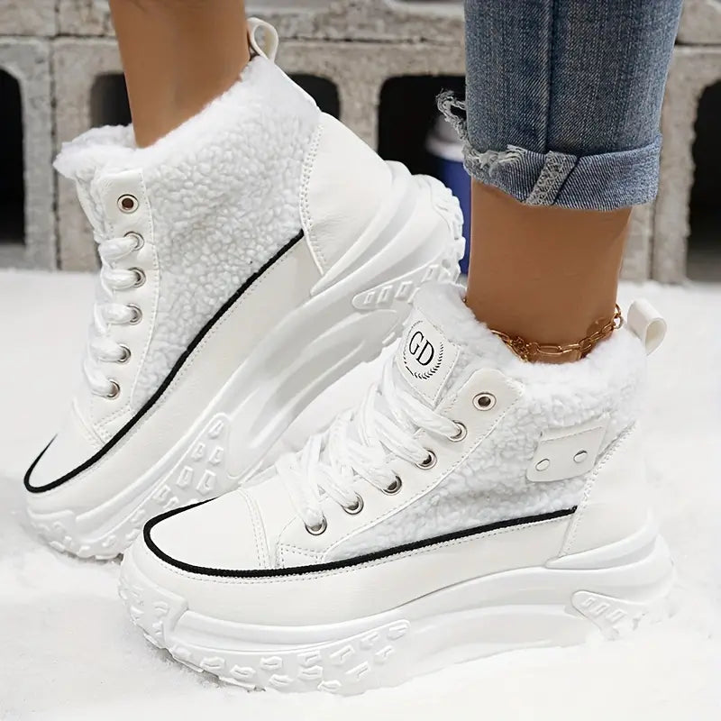 Bottes d'hiver pour femmes doublées polaire chaudes