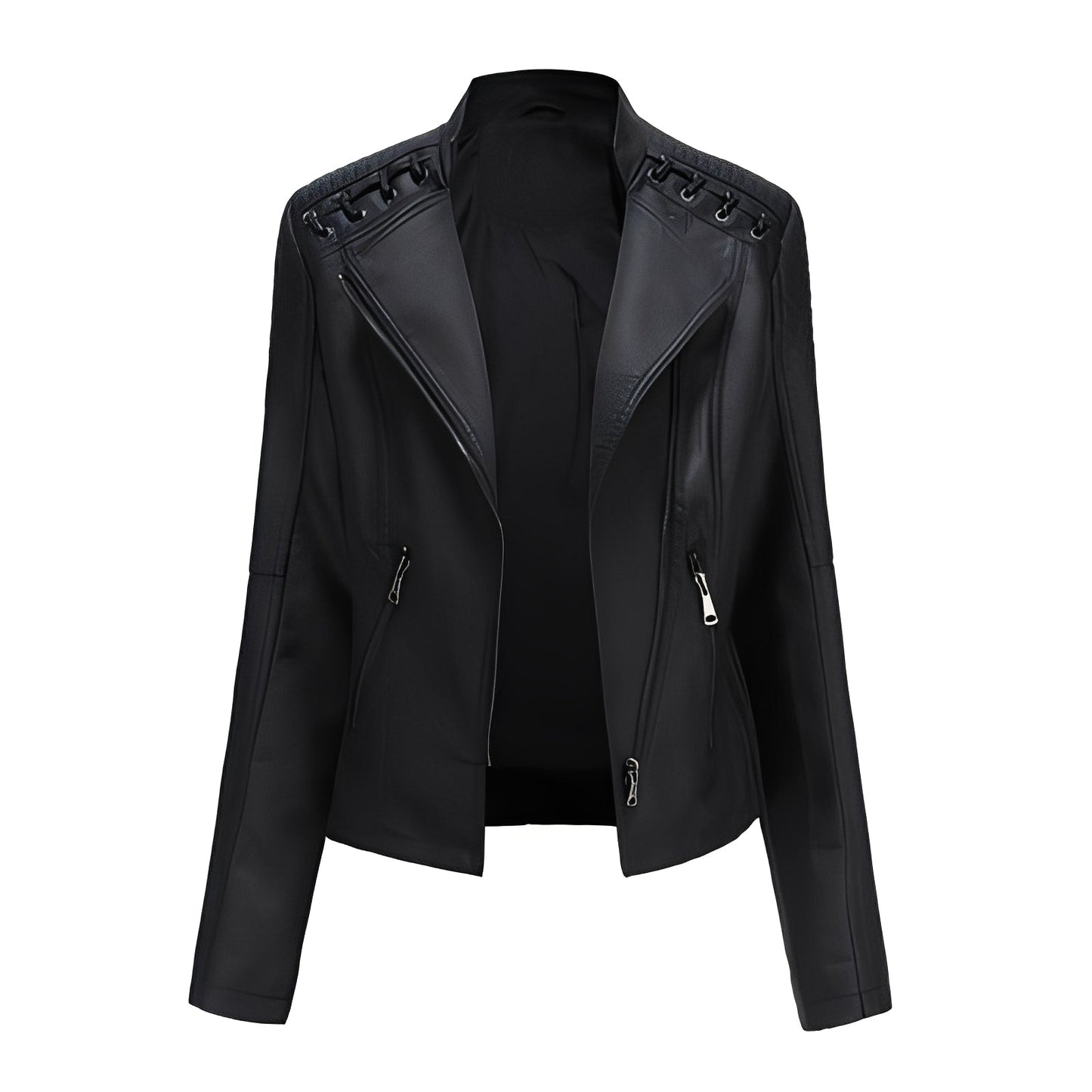 Veste en cuir courte et élégante pour femme