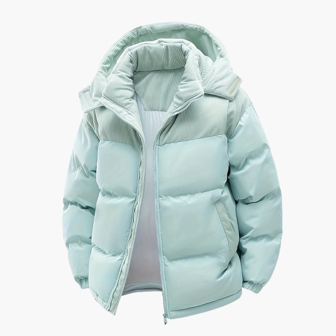 Veste à capuche stylée, design moderne matelassé
