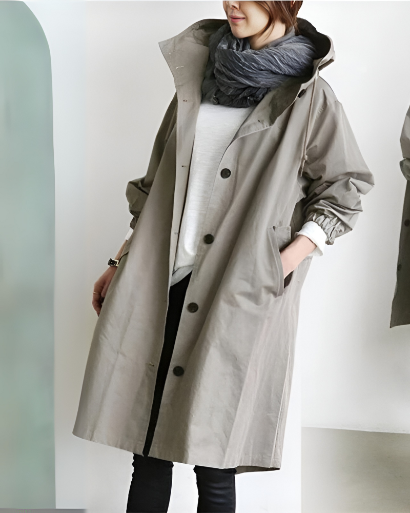 Trench-coat élégant pour femme avec capuche