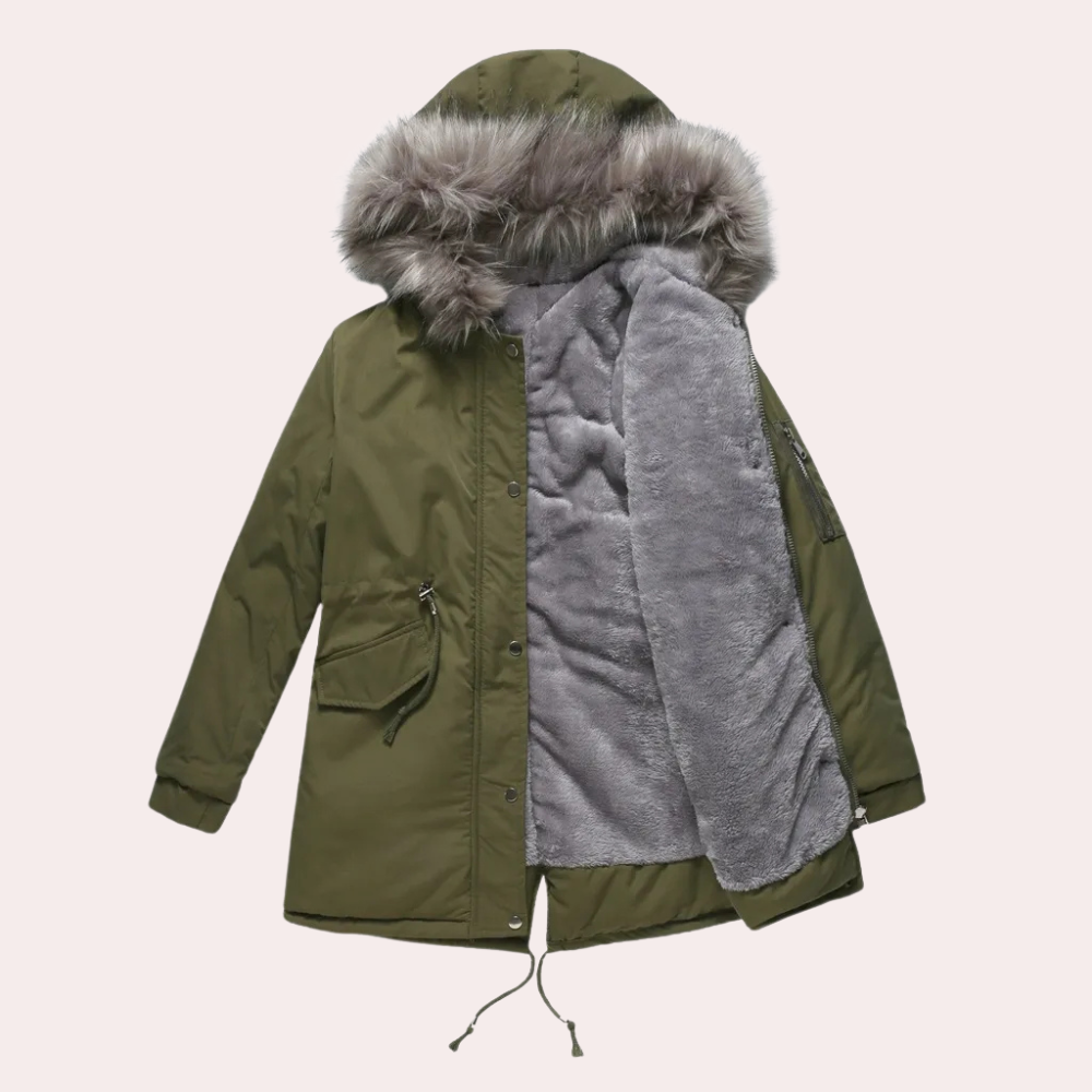 Parka d'hiver pour femme avec capuche chaud