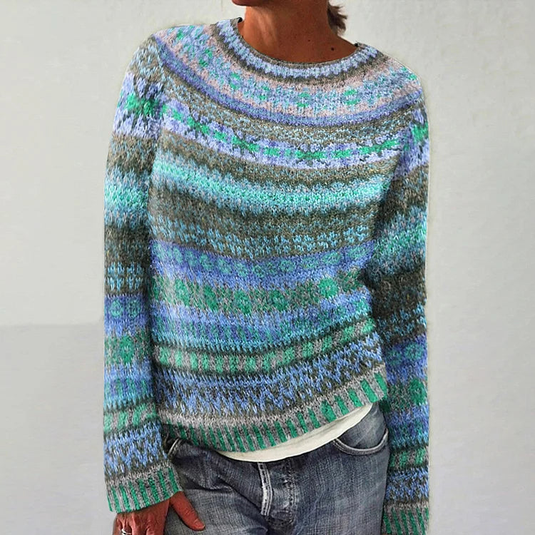 Pull en tricot vintage style bohème chic pour femmes