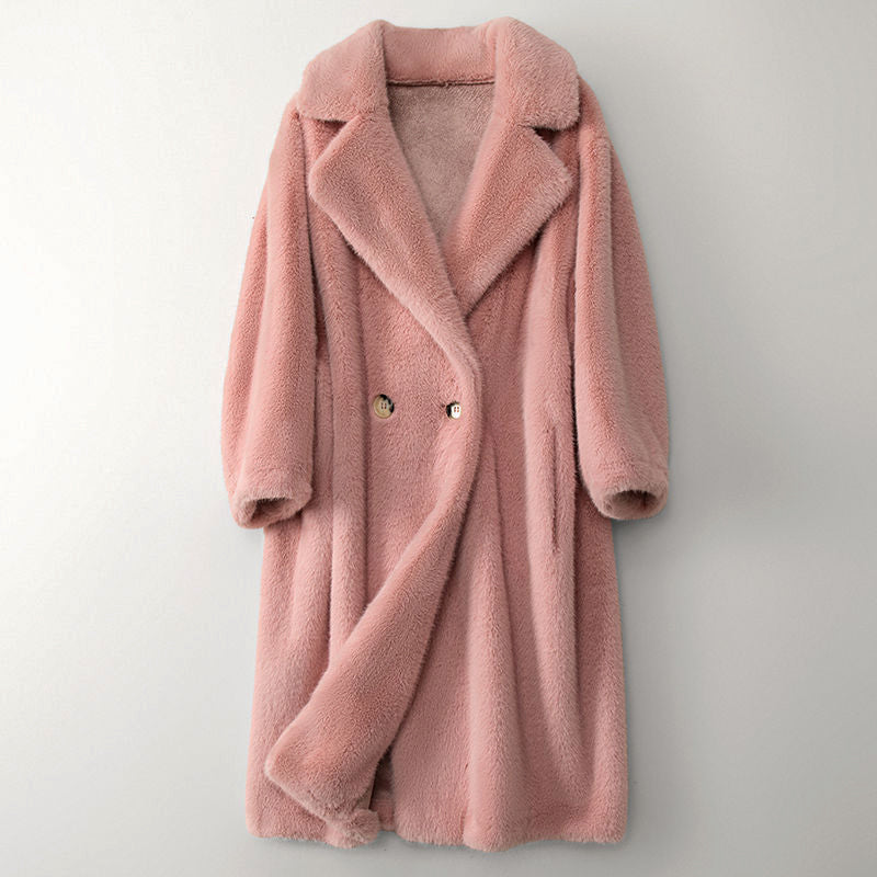 Élégant manteau d'hiver beige pour femme