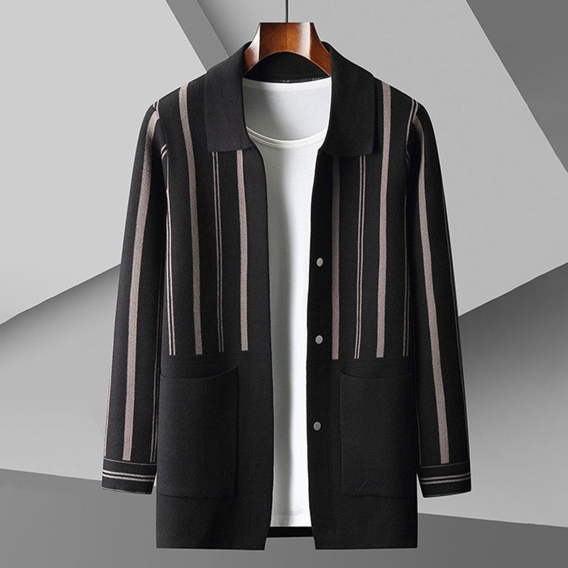 Cardigan douillet Coupe ample Mélange de laine avec boutons et poches