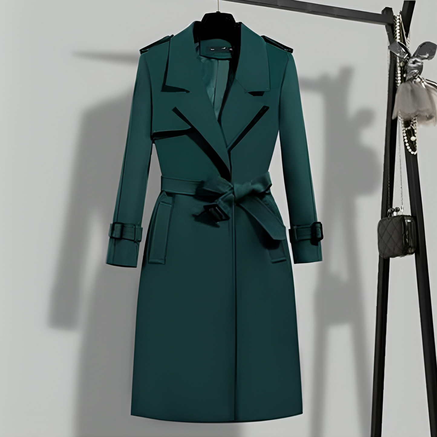 Trench-coat femme élégant noir