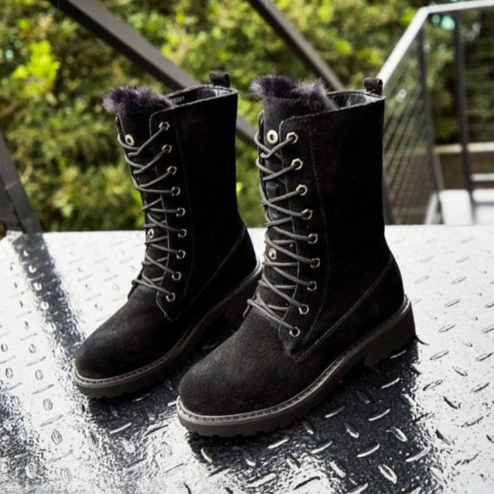 Bottes pour femmes en daim, de haute qualité, élégantes