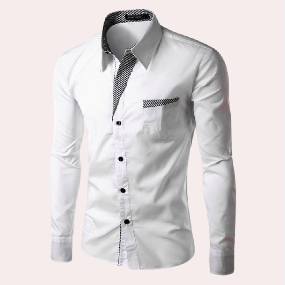 Chemise de costume homme slim fit manches longues