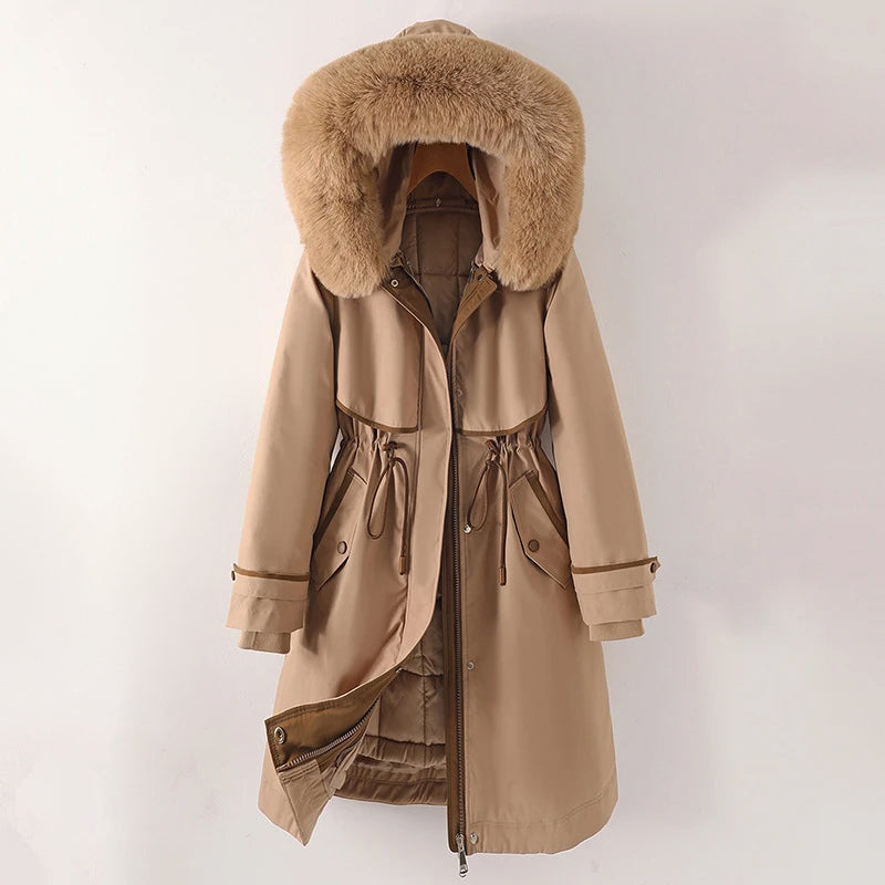 Veste d'hiver matelassée chaude pour femme à capuche