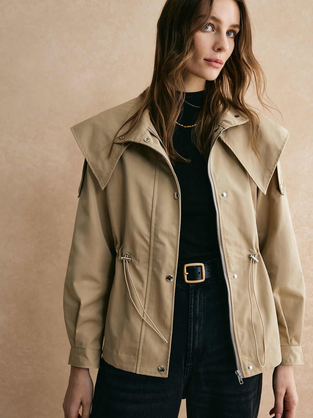 Klassischer Damen-Trenchcoat Elegant Schnitt - IdealeKleiden