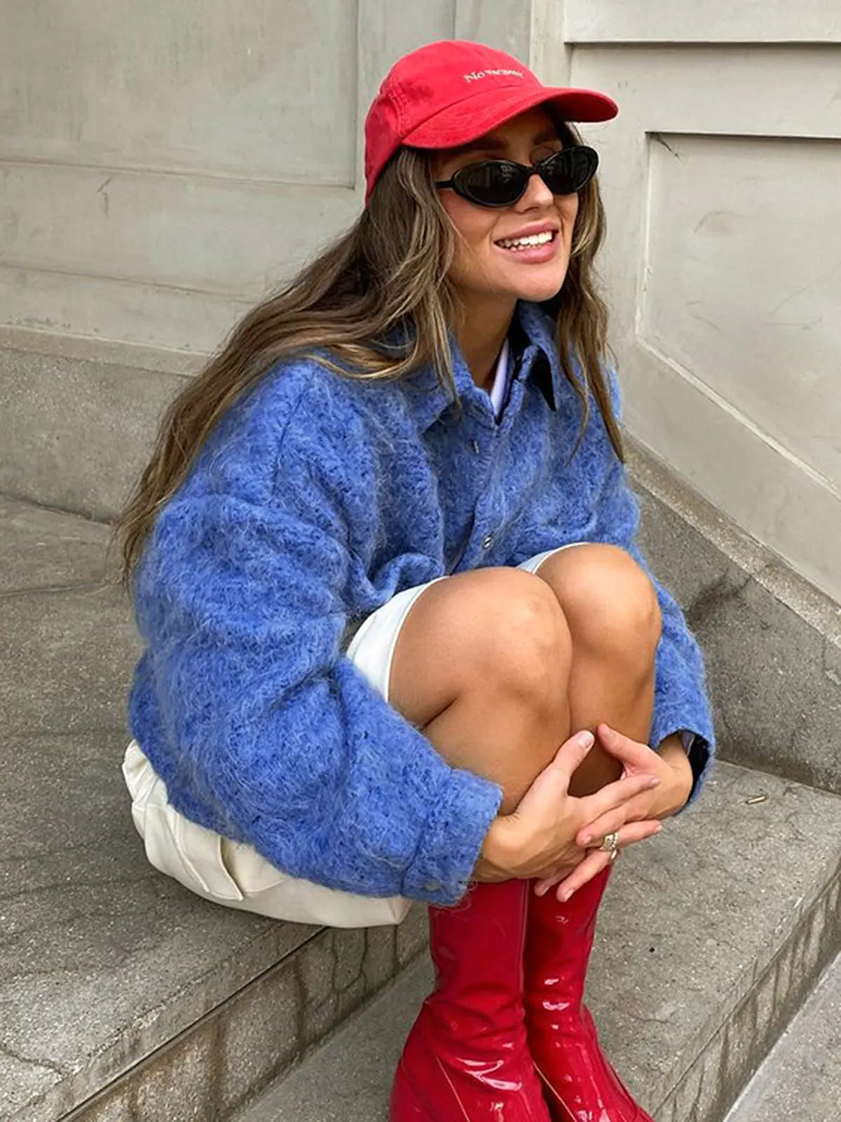 Stilvolle Damenjacke Knopfverschluss Elegant - IdealeKleiden