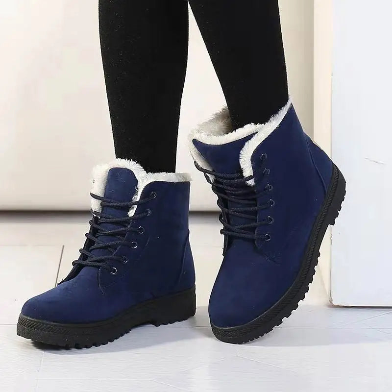 Bottes d'hiver pour femmes, chaussures à lacets, bottes de neige