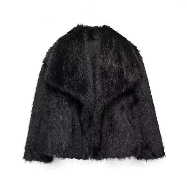 Manteau d'hiver élégant en fausse fourrure pour femme