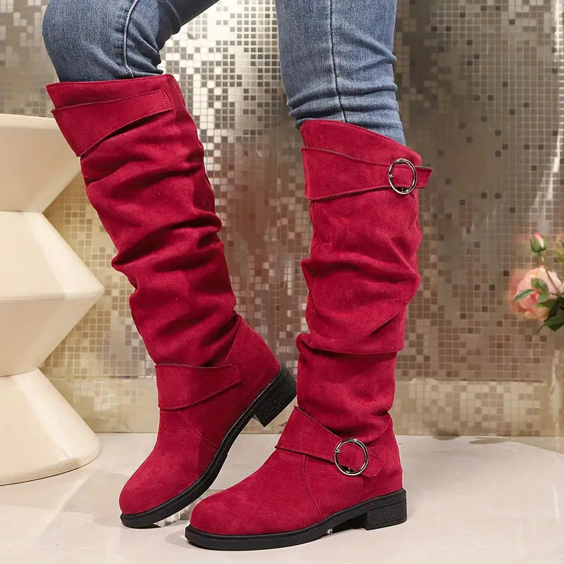 Bottes Femme Talon Carré Hauteur Genou Élégant
