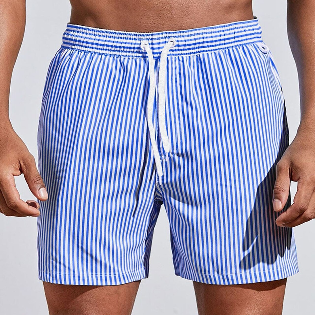 Short de bain homme rayé élastique plage
