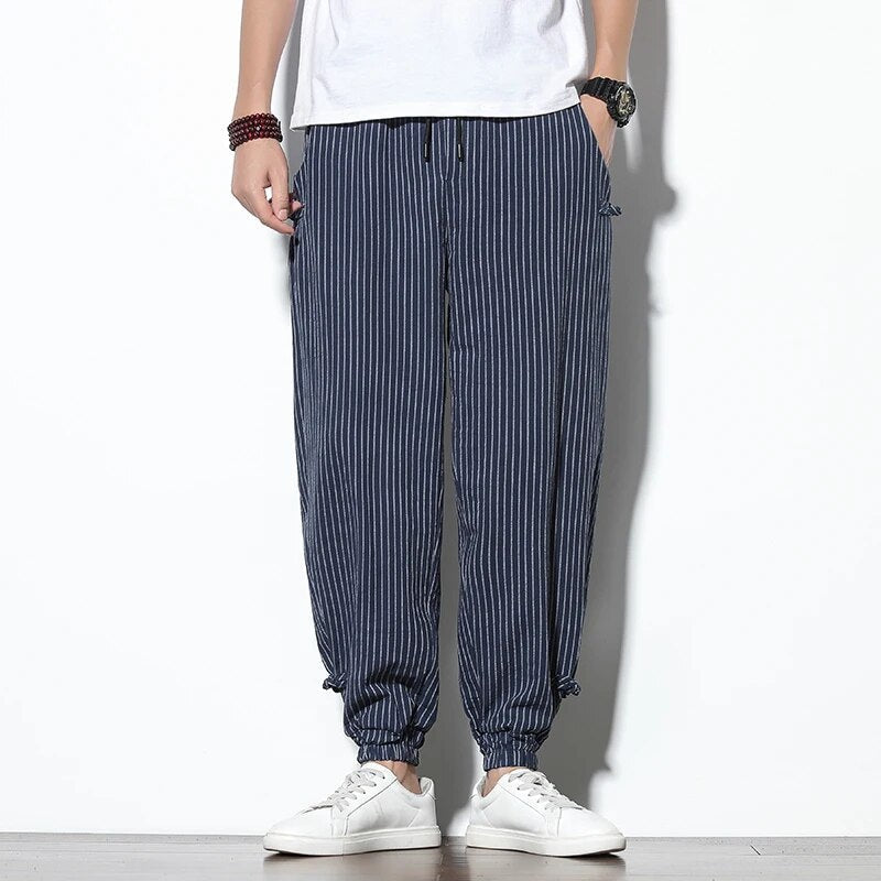 Pantalon de jogging confortable pour homme à effet rayé