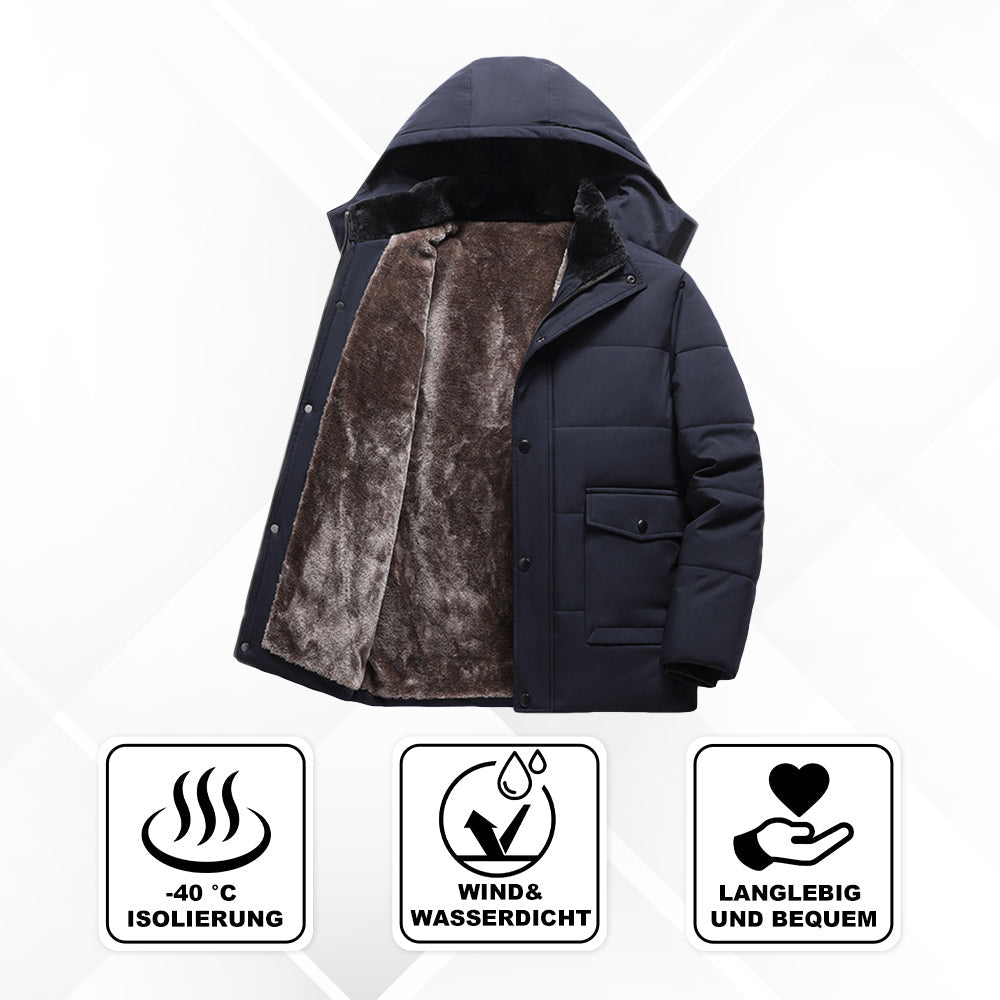 Parka d'hiver chaud pour homme avec poches