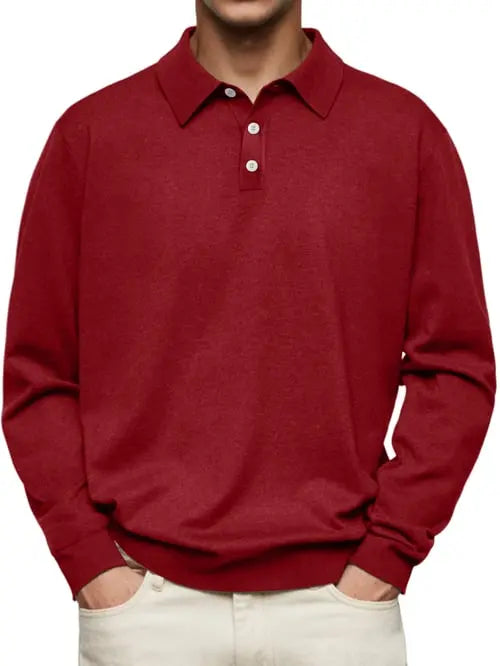 Polo homme manches longues élégant de qualité