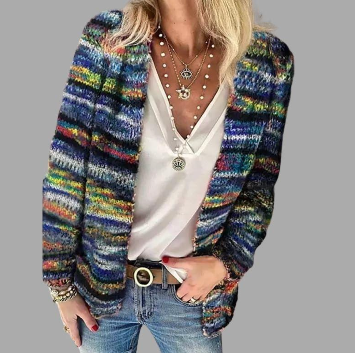 Cardigan stylé en tricot Jessika pour femme