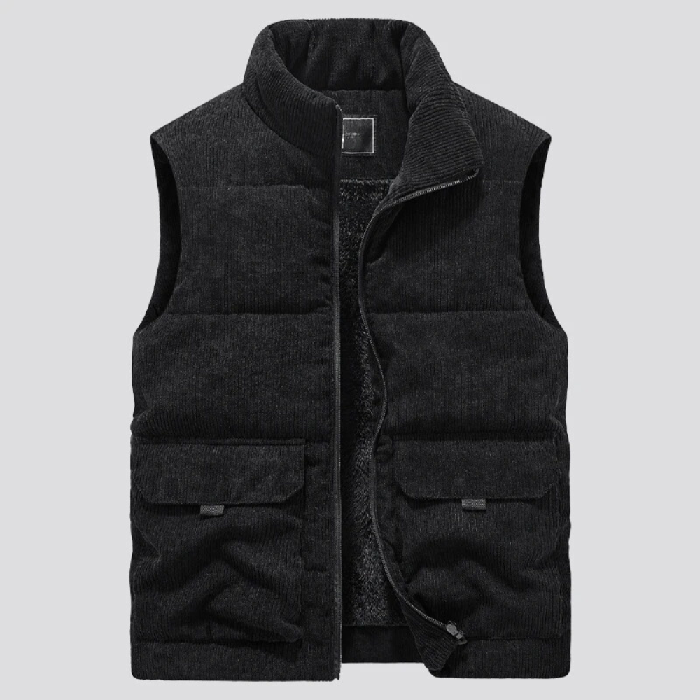 Bodywarmer homme doublé doudoune en velours côtelé