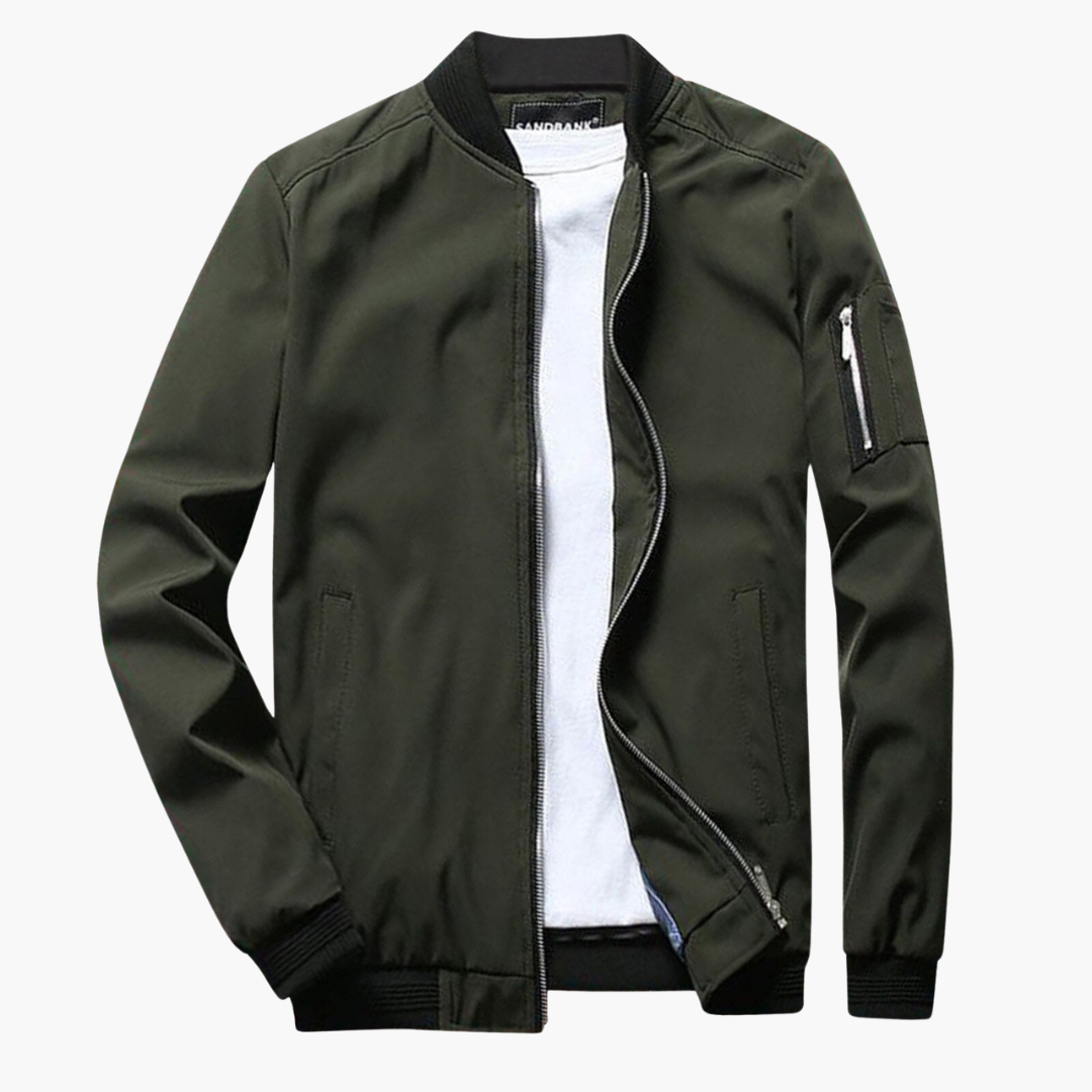 Blouson aviateur homme Fermeture éclair Coupe-vent Automne