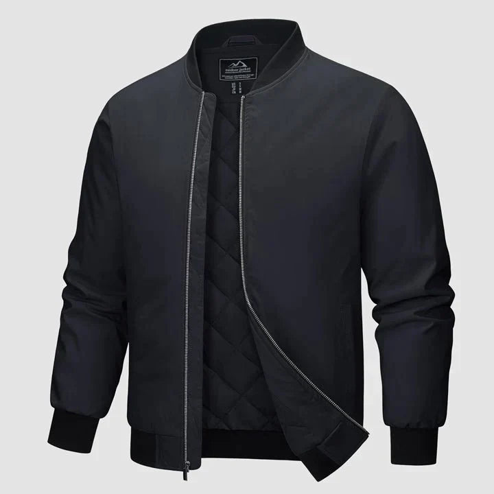 Blouson aviateur d'hiver pour homme, matelassé avec fermeture éclair