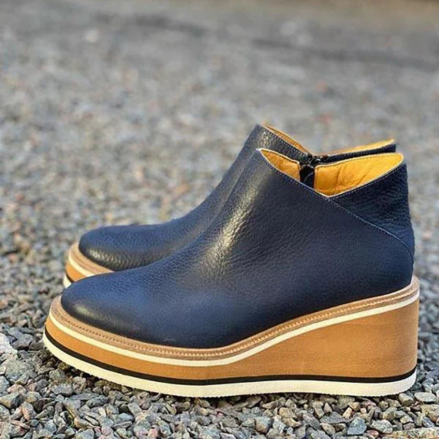 Bottines élégantes imitation cuir baskets épaisses