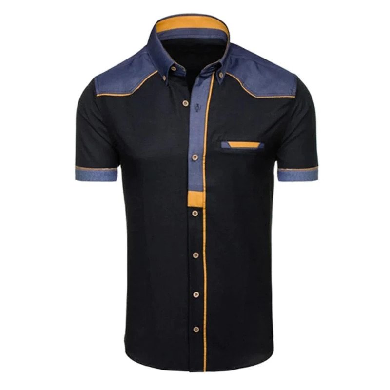 Polo-shirt slim-fit tendance avec poche en jean