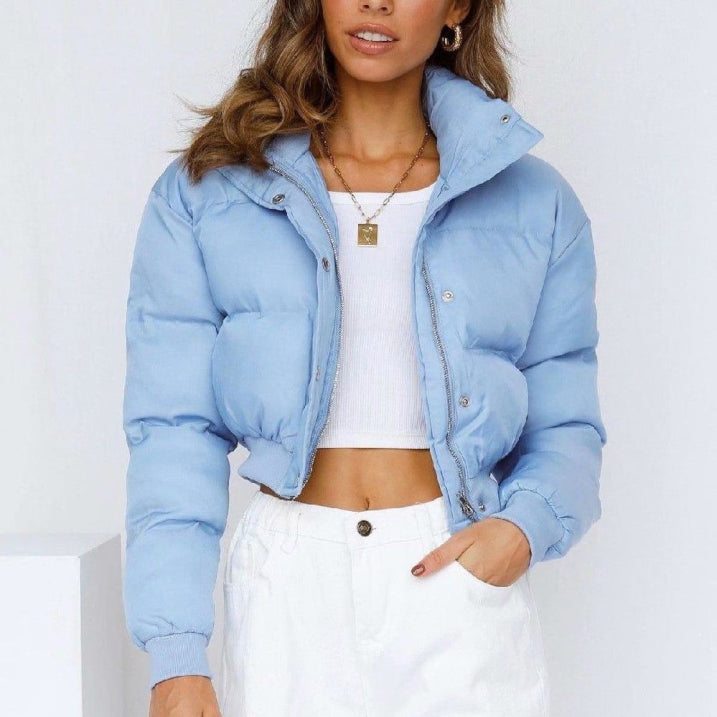 Parka court femme chaud isolé à capuche manteau d'hiver