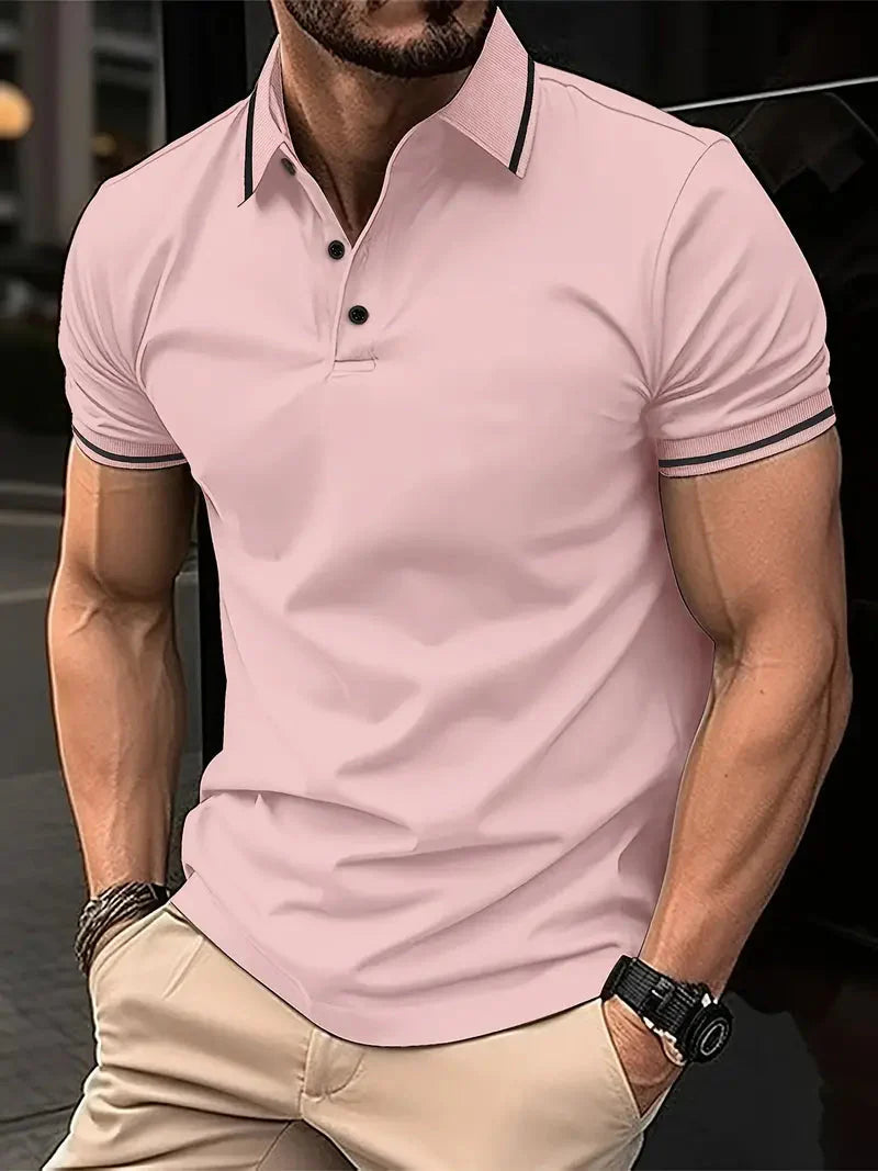 Polo-shirt tendance à manches courtes pour hommes