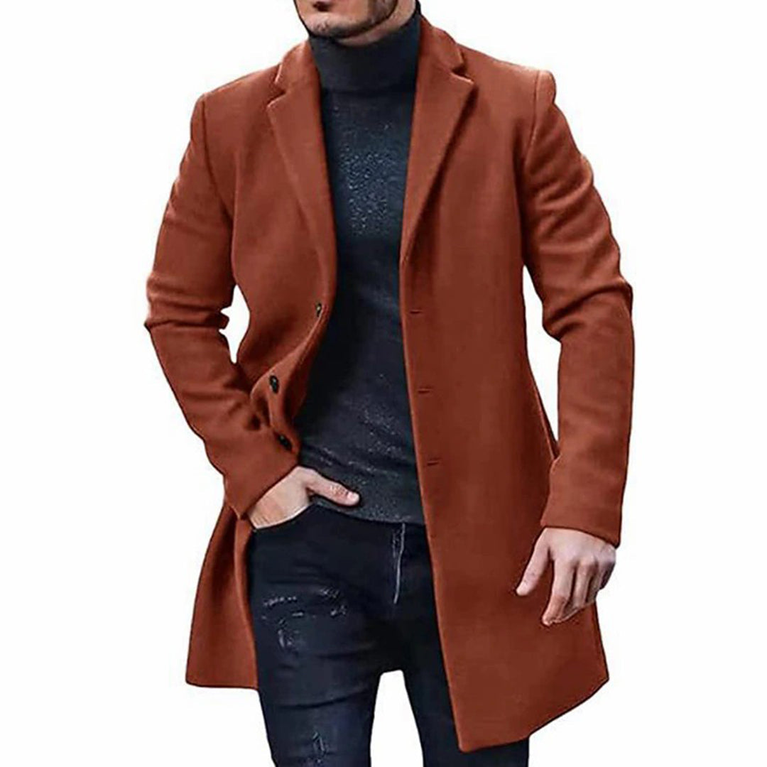 Vêtements élégants pour femmes | Mélange de laine Coupe ajustée Longueur genou Col à revers Élégant Décontracté