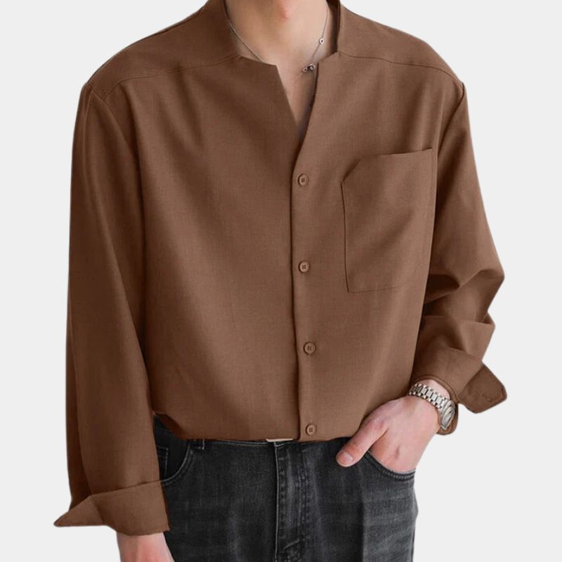 Chemise de loisirs ample à manches longues pour homme