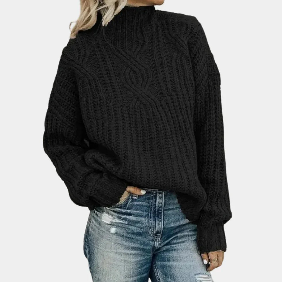 Pull tricoté doux violet pour femme