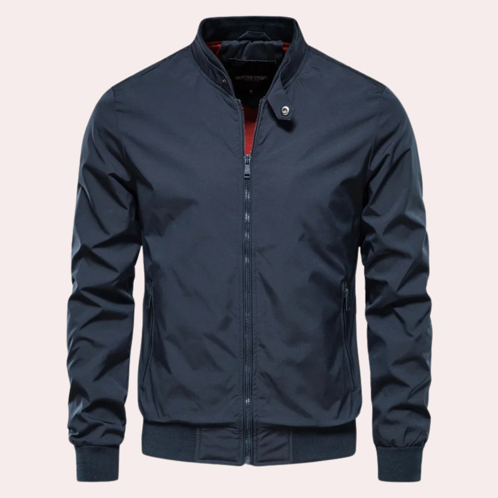 Veste d'été pour homme Col montant Fermeture éclair