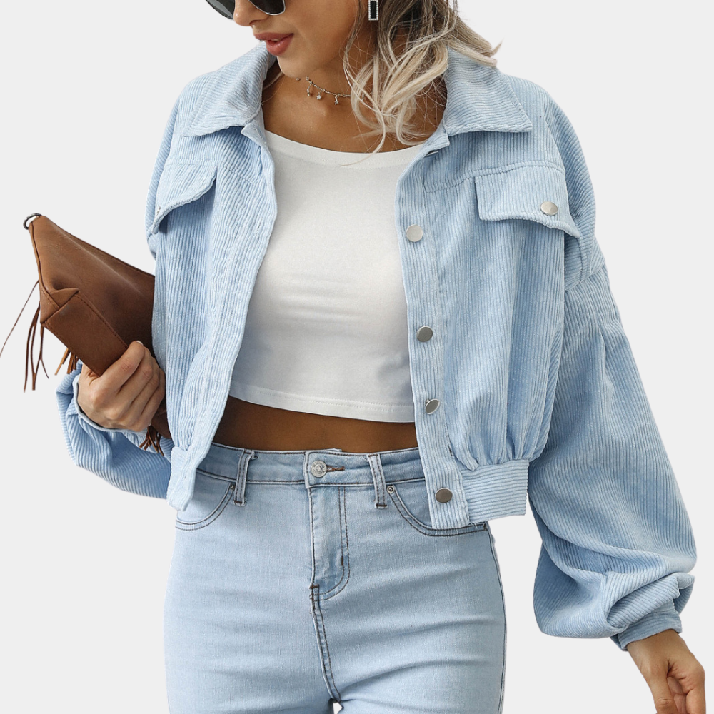 Veste d'automne femme tricot côtelé moderne