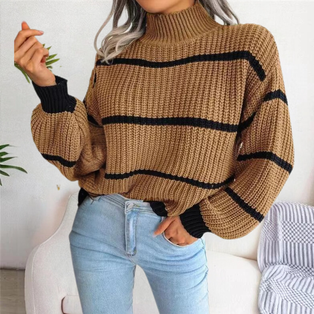 Pull femme Doux Élégant Col haut