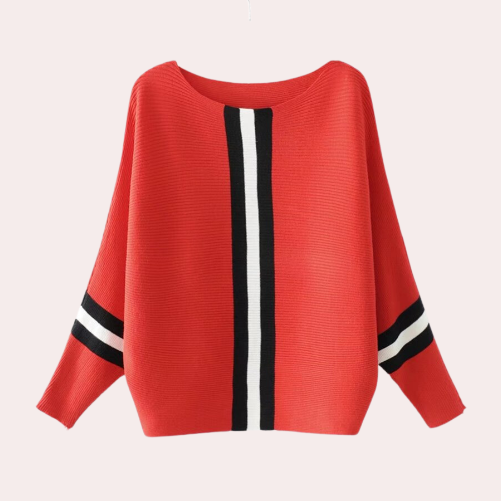 Pull-femme élégant motif rayé