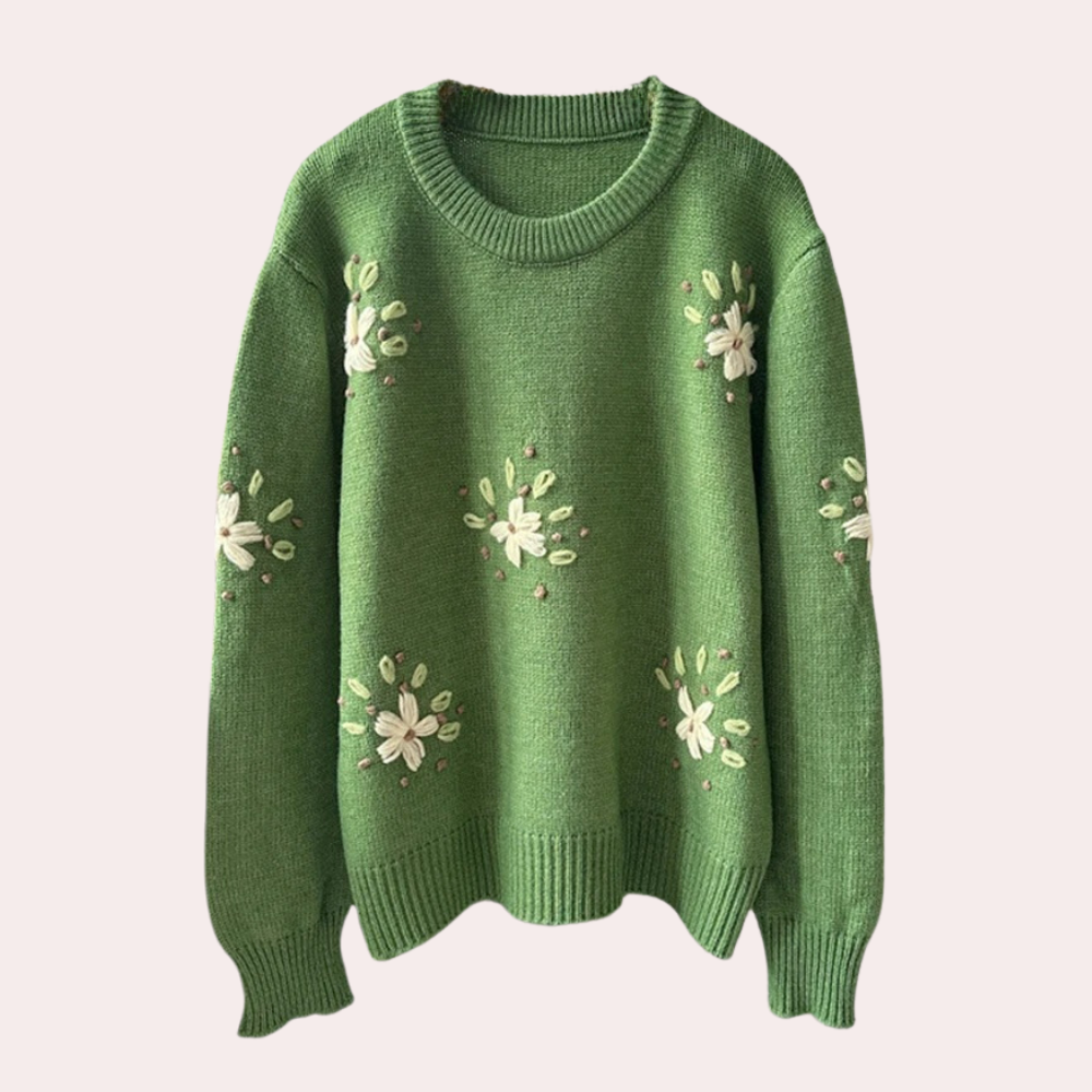 Damenpullover Elegant Stickerei Frauen - IdealeKleiden