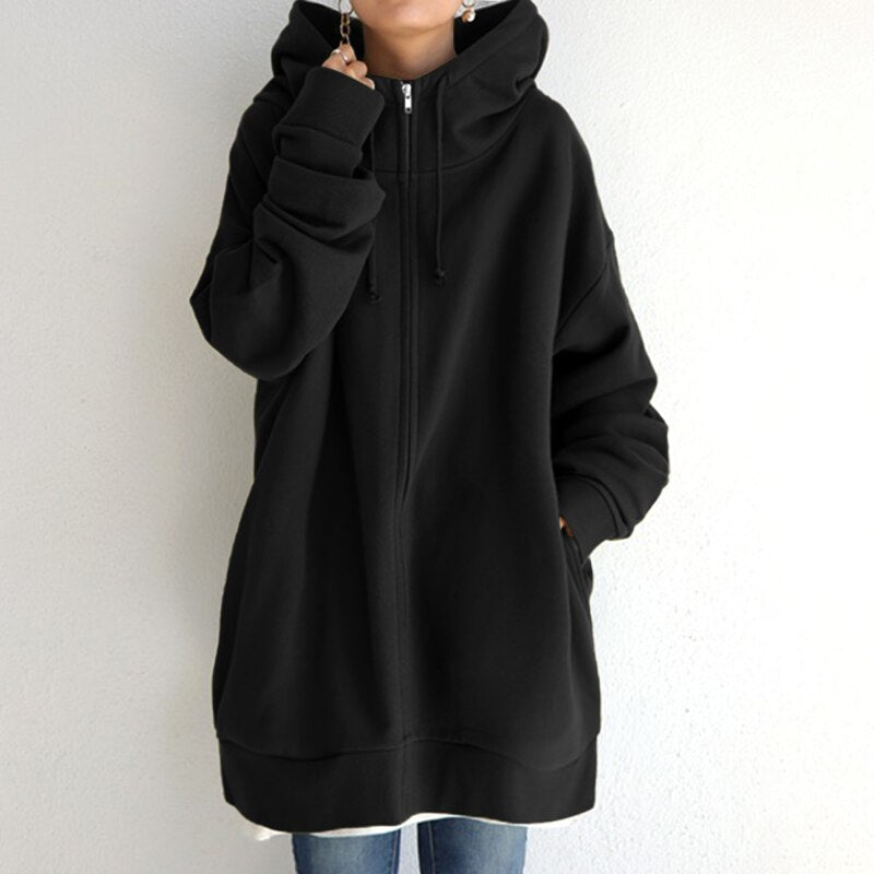 Sweat à capuche ample pour femme, chaud pour l'hiver