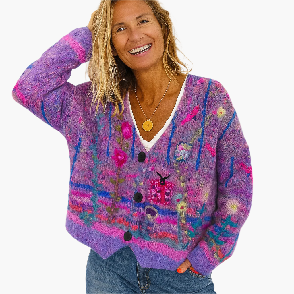 Gilet bohème à fleurs