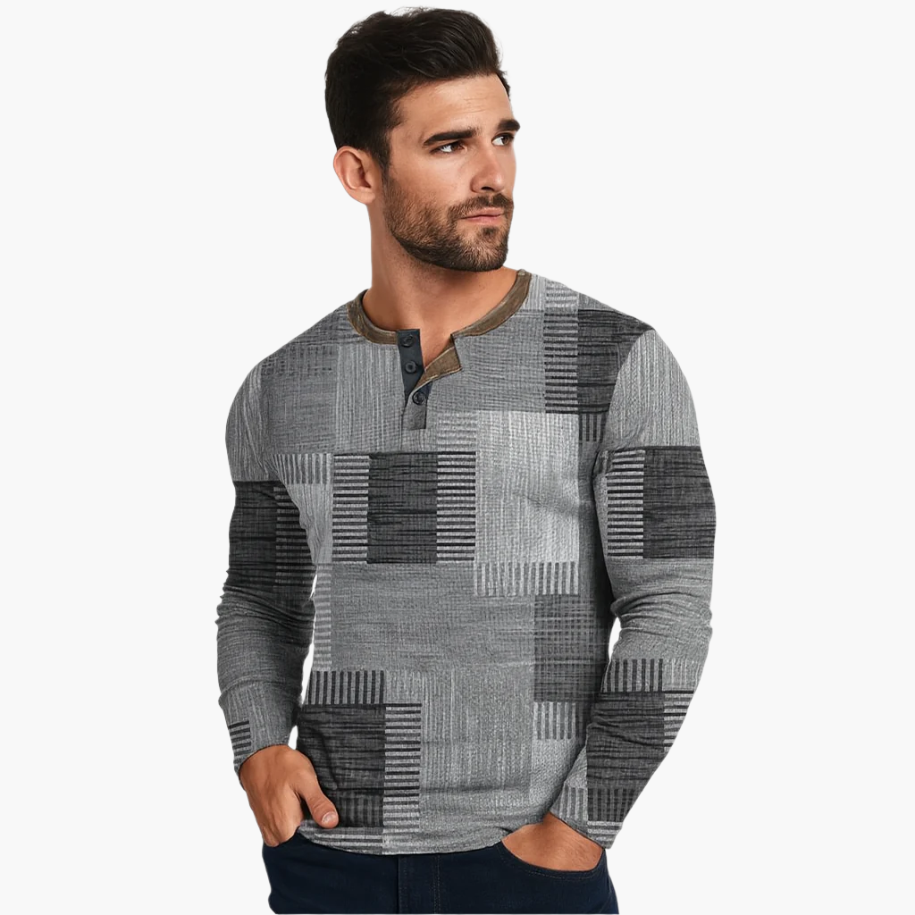 Pull en maille pour homme, design patchwork moderne
