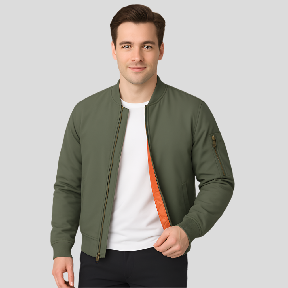 Blouson d'aviateur pour hommes, doublure chaude