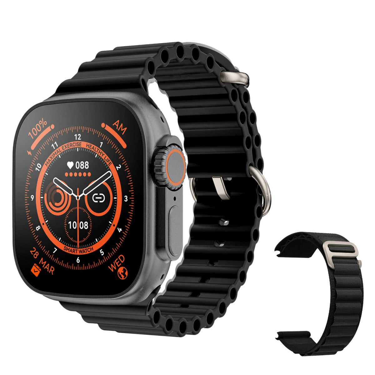 Montre connectée Série 8 - Compatible iPhone et Android - 2 bracelets inclus