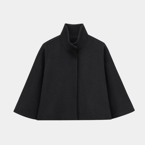 Manteau élégant pour femme avec cape et taille cintrée